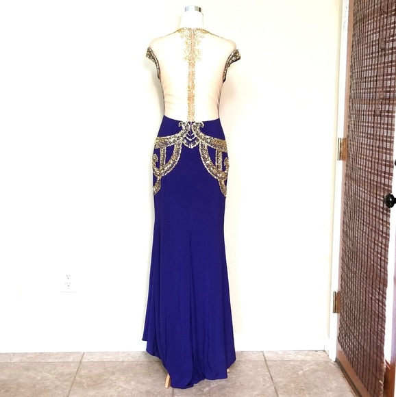 CLAUDINE PROM FORMAL DRESS MERMAID DRESS SIZE 4 - Picture 3 of 8